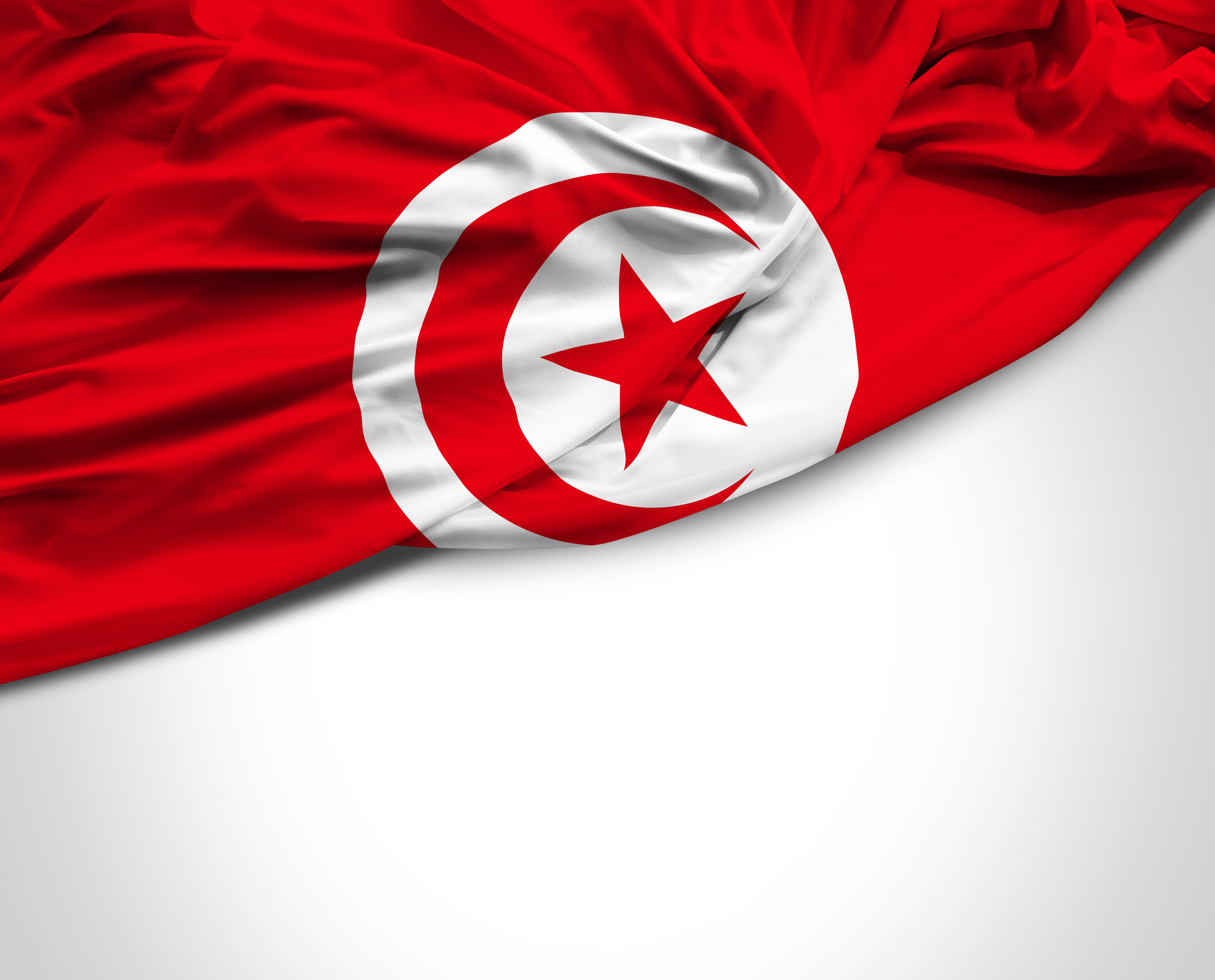 Флаг Туниса на белом фоне
